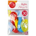 Balon gumowy Arpex z nadrukiem cyferki - 30 (3 szt.) mix 280mm (KB2006-30-9944)