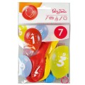 Balon gumowy Arpex z nadrukiem cyferki - 7 (3 szt.) mix 280mm (KB1962-7-9944)