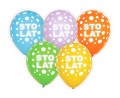Balon gumowy Godan Sto lat/mix kolor, 5 szt. mix 300mm 12cal (GZ-STL5)