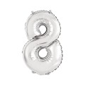 Balon foliowy Godan cyfra 8 srebrny 35 cm 8cal (FG-C35S8)
