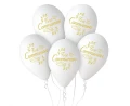Balon gumowy first communion, 5szt. biały 13cal Godan (GS120/FC)