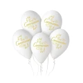 Balon gumowy first communion, 5szt. biały 13cal Godan (GS120/FC)