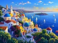 Zestaw kreatywny Diamentowa mozaika 30x40cm santorini Flamingo Line (8(2))