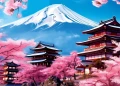 Zestaw kreatywny Diamentowa mozaika 30x40cm japonia Flamingo Line (11 Mount Fuji)