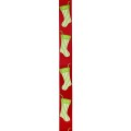 Wstążka Titanum Craft-Fun Series Xmas nadruk skarpety 15mm czerwona 3m (363076)