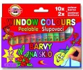 Farby witrażowe Koh-I-Noor 10 kolorów + 2 kontury (9739)