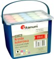 Kreda chodnikowa Titanum kolorowa 25 szt. okrągła ?25 mm w wiaderku
