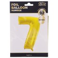 Balon foliowy cyfra 7 złota 85 cm