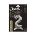 Balon gumowy Godan Beauty&amp;Charm cyfra stojąca srebrna Srebrny 30cal (BC-ASS2)