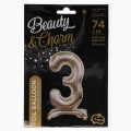 Balon gumowy Godan Beauty&amp;Charm cyfra stojąca srebrna Srebrny 30cal (BC-ASS3)