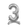 Balon gumowy Godan Beauty&amp;Charm cyfra stojąca srebrna Srebrny 30cal (BC-ASS3)