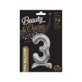 Balon gumowy Godan Beauty&amp;Charm cyfra stojąca srebrna Srebrny 30cal (BC-ASS3)