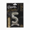 Balon gumowy Godan Beauty&amp;Charm cyfra stojąca srebrna srebrna 30cal (BC-ASS5)