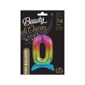 Balon gumowy Godan Beauty&amp;Charm cyfra stojąca tęczowa tęczowa 750mm 30cal (BC-ASTO)