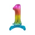 Balon gumowy Godan Beauty&amp;Charm cyfra stojąca tęczowa mix 30cal (BC-AST1)