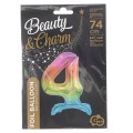 Balon gumowy Godan Beauty&amp;Charm cyfra stojąca tęczowa tęczowa 30cal (BC-AST4)