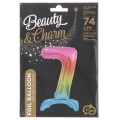 Balon gumowy Godan Beauty&amp;Charm cyfra stojąca tęczowa tęczowa 750mm 30cal (BC-AST7)