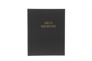 Teczka do akt osobowych zadrukowana ABCDE A4 czarny tektura Warta (339-107)