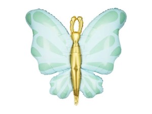 Balon foliowy Partydeco Motyl, 69x69 cm, miętowy (FB248-103)