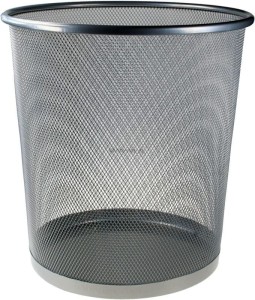 Kosz na śmieci Titanum metalowy 16l - wys. 28 cm, &Oslash; 26,5 cm srebrny (M-101S)