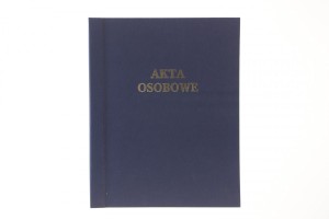 Teczka do akt osobowych Warta sztywny grzbiet, zadrukowana ABCDE A4 granatowy karton (339-106)