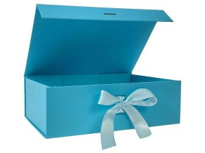 Pudełko na prezent Adar do samodzielnego składania, j. niebieskie [mm:] 280x200x 90 (617797)