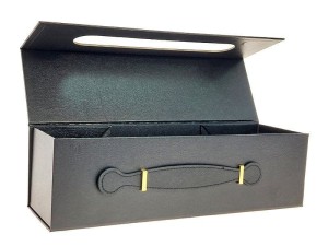 Pudełko na prezent Adar do samodzielnego składania, na wino, czarne [mm:] 335x105x 100 (617902)