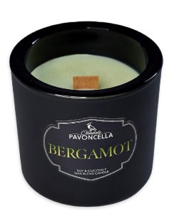 Świeczka ozdobna Pavoncella Classico Bergamot czarna 170g (5905711530943)