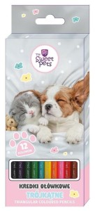 Kredki ołówkowe Beniamin The Sweet Pets trójkątne 12 kol.