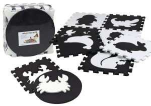 Mata dla malucha Lean Puzzle Mata Kontrastowa Edukacyjna Pianka EVA Czarno-Białe 19 ele. (17481)