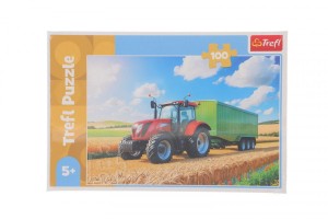 Puzzle Trefl Maszyny rolnicze Traktor z przyczepą 100 el. (16494)