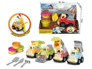 Masa plastyczna dla dzieci Bigtoys z autem 4 wzory mix (BPLA7155)