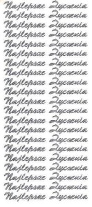 Naklejka (nalepka) Farro Najlepsze życzenia srebrne (008)