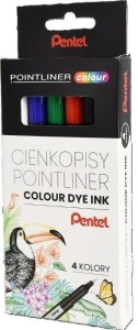 Cienkopis Pentel POINTLINER COLOUR mix 0,4mm 4kol. (S40-ST4PL)