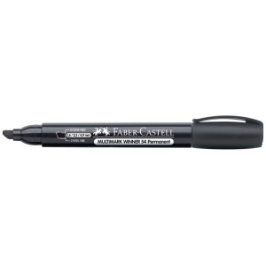 Marker permanentny Faber Castell czarny ścięta końcówka (157999)