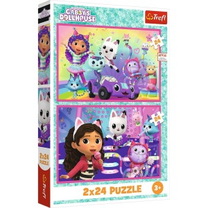 Puzzle Zabawy z Gabby 2x24 el. Trefl (34433)