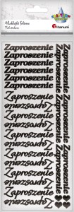 Naklejka (nalepka) Craft-Fun Series Zaproszenie  ZŁOTY CZARNE Titanum