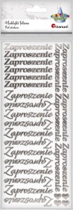 Naklejka (nalepka) Craft-Fun Series Zaproszenie  ZŁOTY SREBRNY Titanum