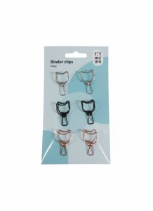 Klipsy do spinania dokumentów cute cats metal 6 szt 32mm Berlingo (328222)