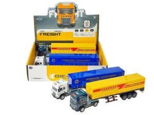 Ciężarówka z kontenerem, metalowe, 40x10x7cm, światło, dźwięk Adar (618244)