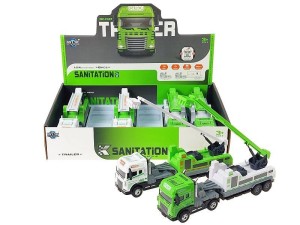 Ciężarówka z podnośnikiem 29,5x9,5x7cm, metalowe, światło, dźwięk Adar (618237)