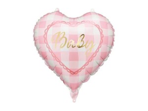 Balon foliowy Baby serce róż 14cal Partydeco (FB352)