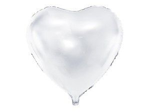 Balon foliowy białe serce 61 cm 24cal Partydeco (FB23M-008)