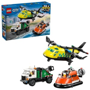 Klocki konstrukcyjne City Zestaw z samolotem, ciężarówką serwisową i poduszkowcem Lego (60505)