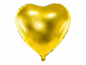 Balon foliowy Serce, 61cm, złote 24cal Partydeco (FB23M-019)