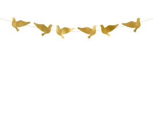Girlanda Gołębie złote, 86cm Partydeco (GL13-019M)