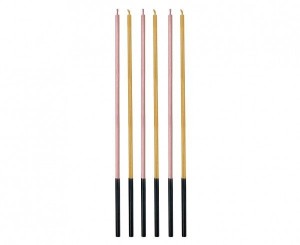 Świeczka urodzinowa metaliczne, róż/złoty, 3x3x170mm, 6szt cm Godan (7C-SMRZ)
