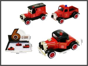 Samochód strażacki retro 10cm światło i dźwięk cm Hipo (HXFC91)