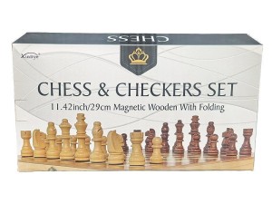 Gra logiczna szachy i warcaby drewniane, magnetyczne Adar (632202)