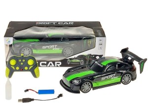 Samochód na radio, 27x11,5x8cm, driftujące, światła, funkcja pary z wydechu, akumulator, kabel USB cm Adar (609037)